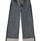 Jeans a gamba larga in grigio Ganni - donna 