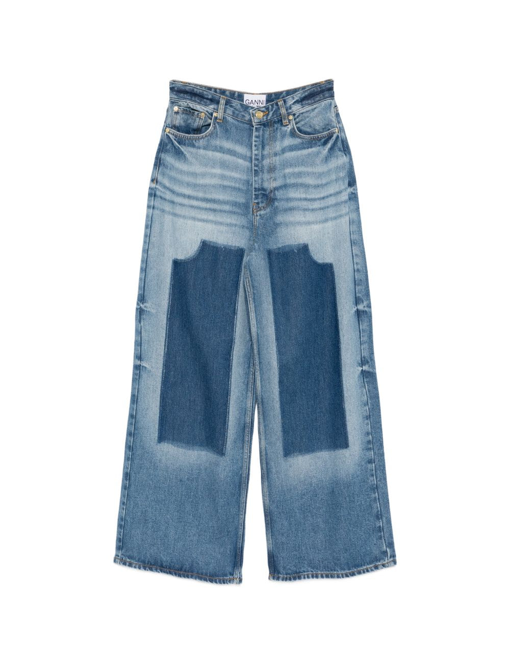 Jeans larghi a gamba larga in blu Ganni - donna 