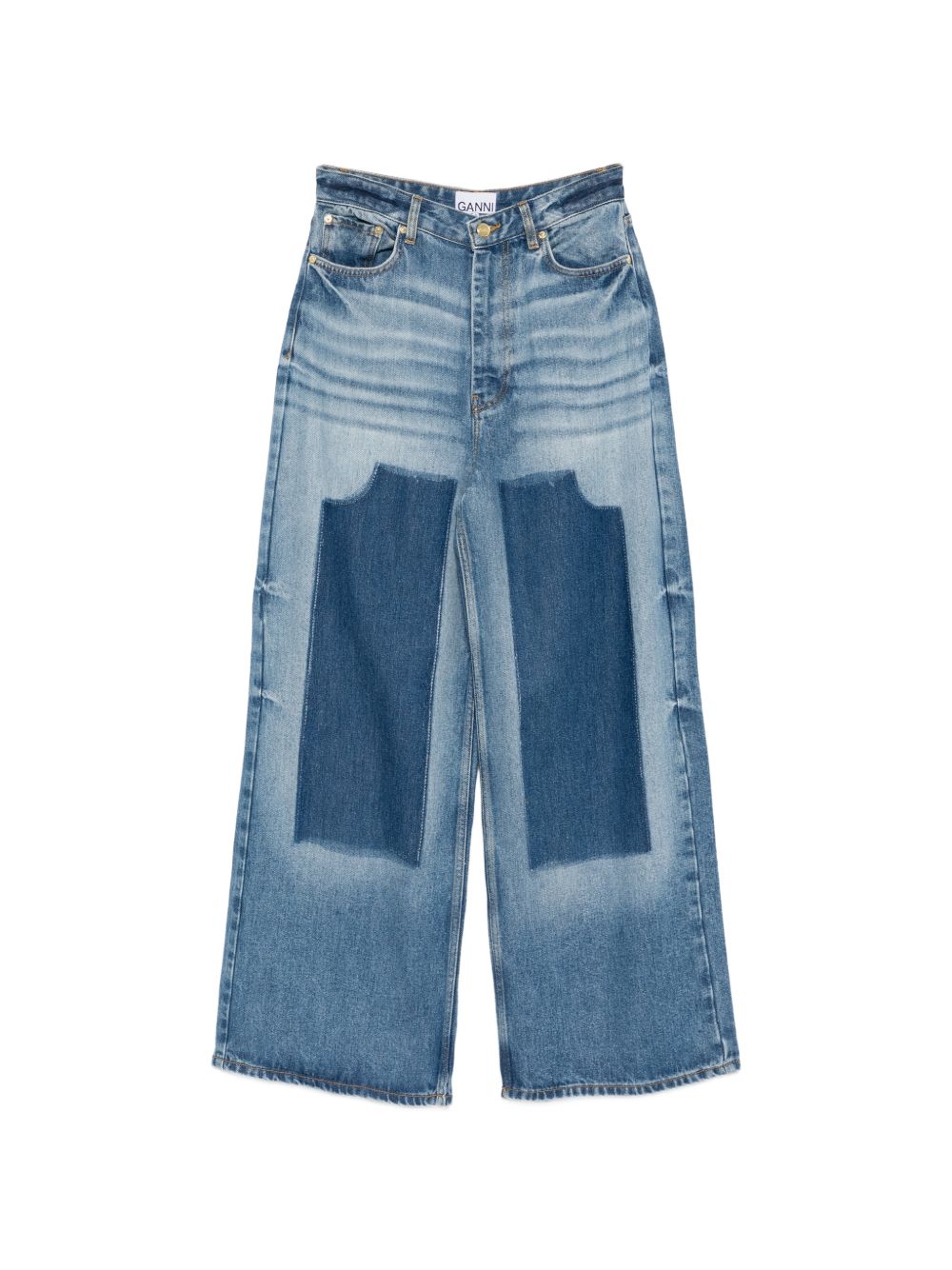 Jeans larghi a gamba larga in blu Ganni - donna 