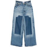 Jeans larghi a gamba larga in blu Ganni - donna 