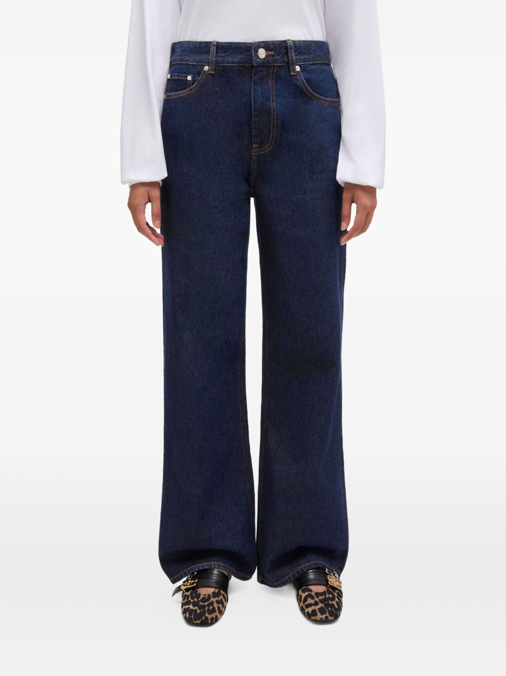 Jenas a gamba dritta in blu Ganni - donna 