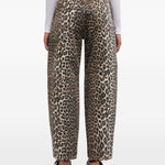 Jeans con stampa leopardata in marrone Ganni - donna 