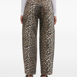 Jeans con stampa leopardata in marrone Ganni - donna 