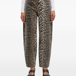 Jeans con stampa leopardata in marrone Ganni - donna 