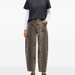 Jeans con stampa leopardata in marrone Ganni - donna 