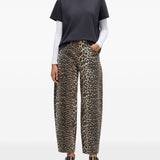 Jeans con stampa leopardata in marrone Ganni - donna 