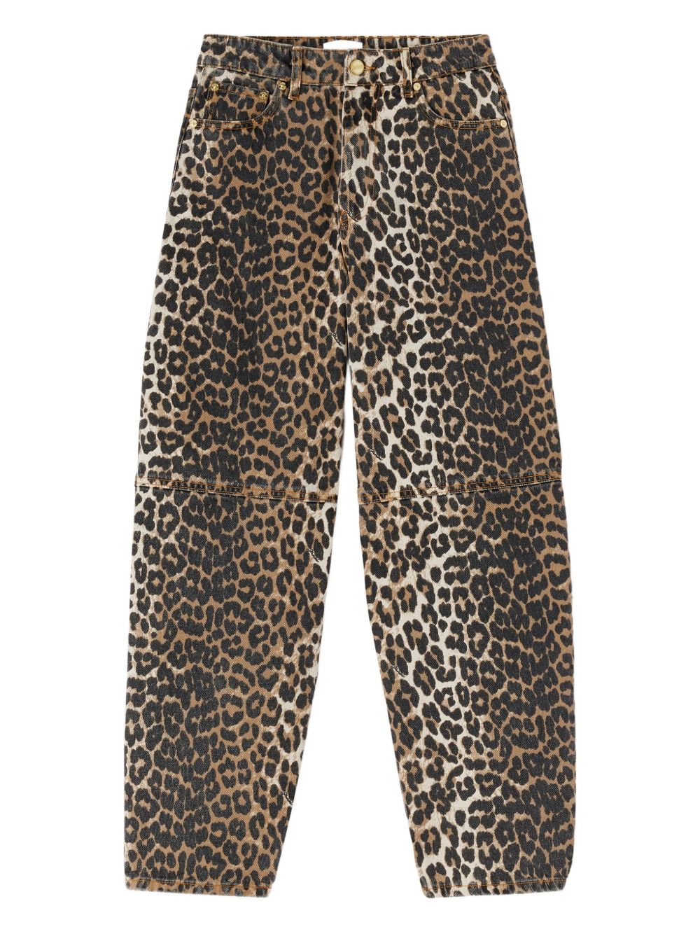 Jeans con stampa leopardata in marrone Ganni - donna 