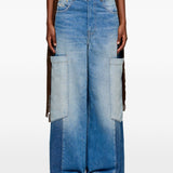Jeans patchwork in blu 