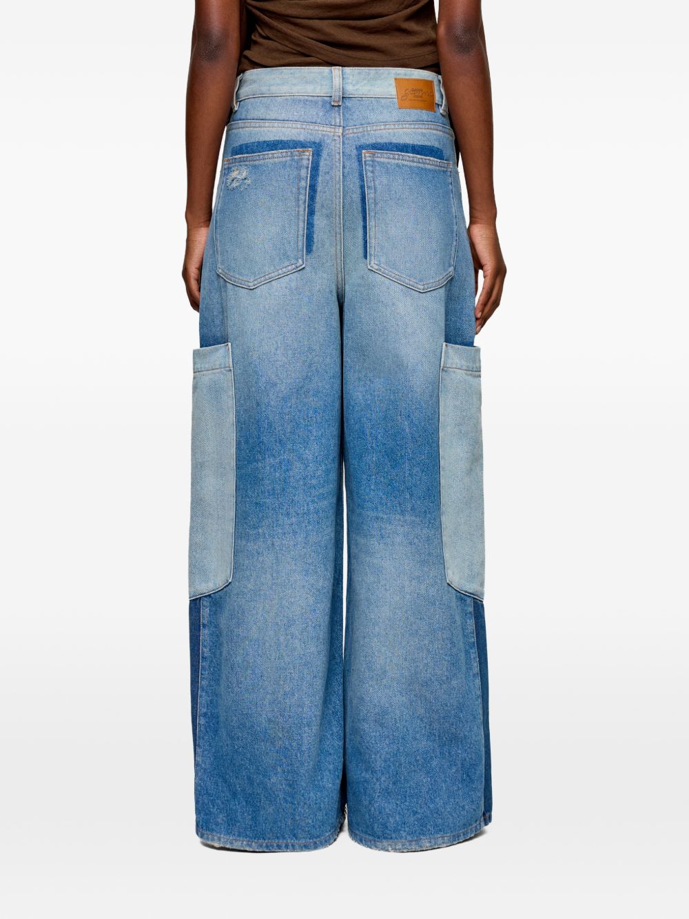 Jeans patchwork in blu 