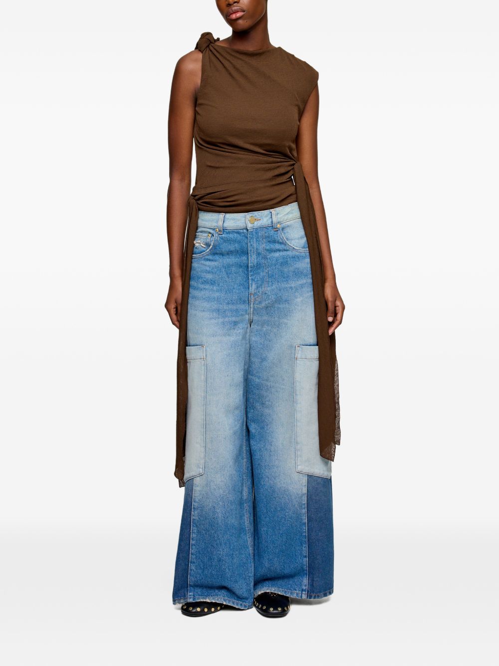 Jeans patchwork in blu 