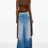 Jeans patchwork in blu 