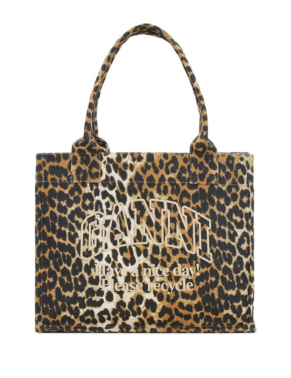 Borsa tote con stampa animalier Ganni - donna 