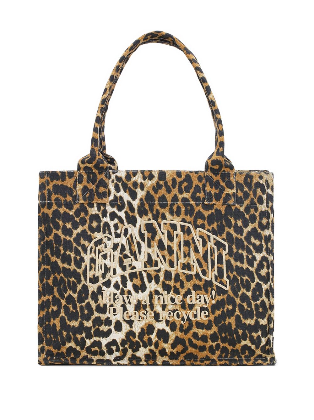 Borsa tote con stampa animalier Ganni - donna 