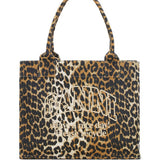 Borsa tote con stampa animalier Ganni - donna 