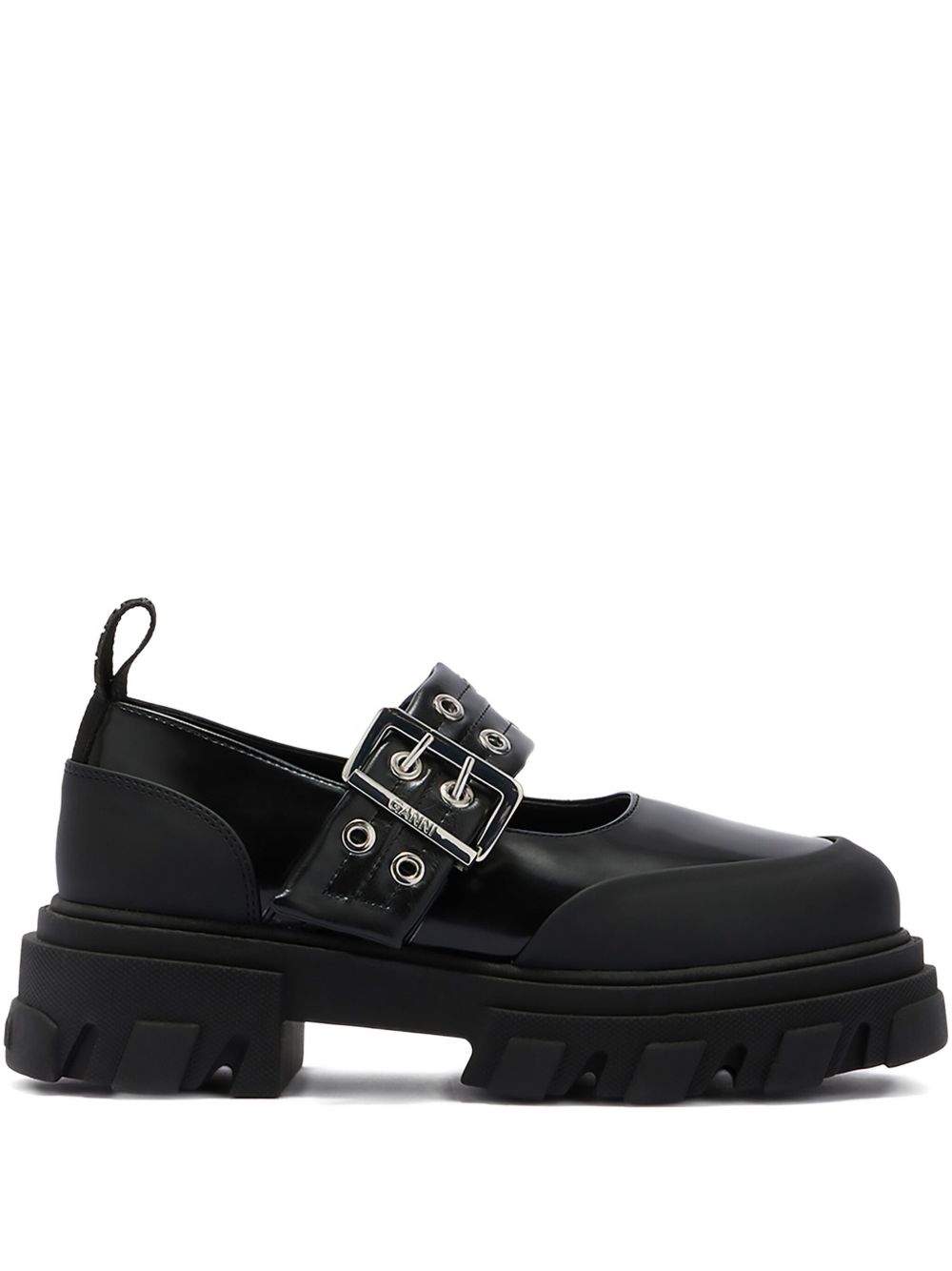 Ballerine con fibbia e dettaglio occhielli in nero Ganni - donna 