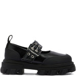 Ballerine con fibbia e dettaglio occhielli in nero Ganni - donna 