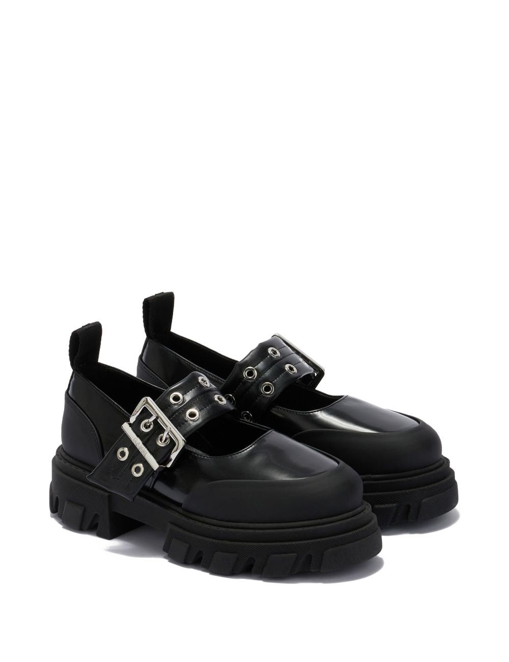 Ballerine con fibbia e dettaglio occhielli in nero Ganni - donna 