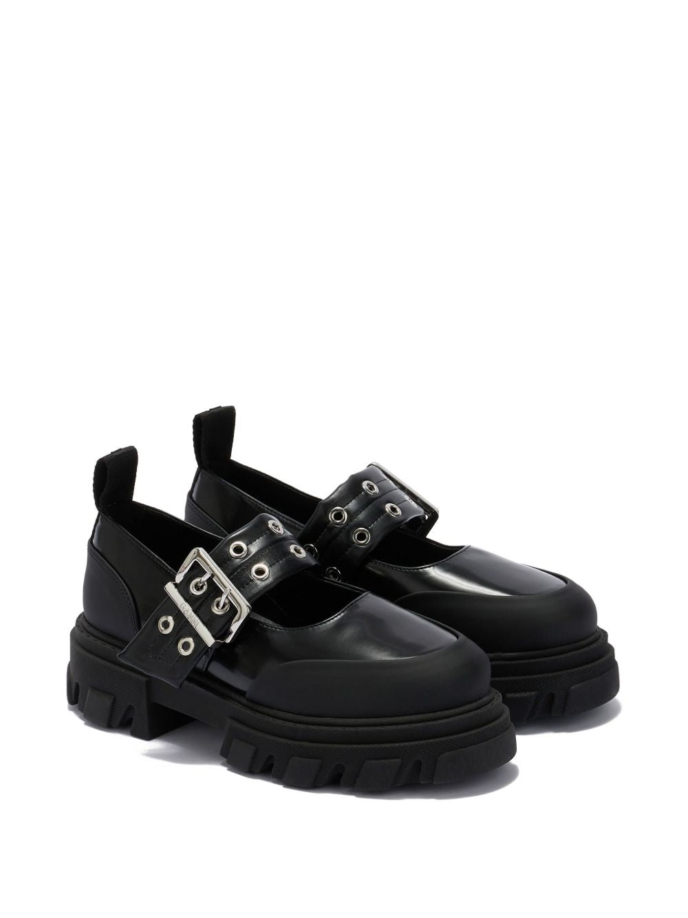 Ballerine con fibbia e dettaglio occhielli in nero Ganni - donna 