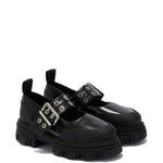 Ballerine con fibbia e dettaglio occhielli in nero Ganni - donna 