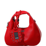 Borsa Mini Hobo con lacci in rosso Ganni - donna 