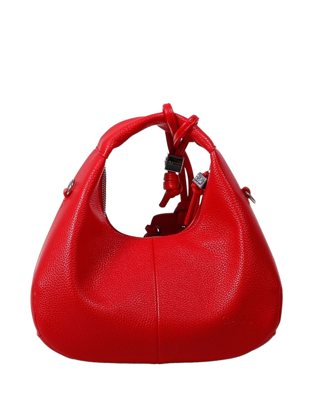 Borsa Mini Hobo con lacci in rosso Ganni - donna 