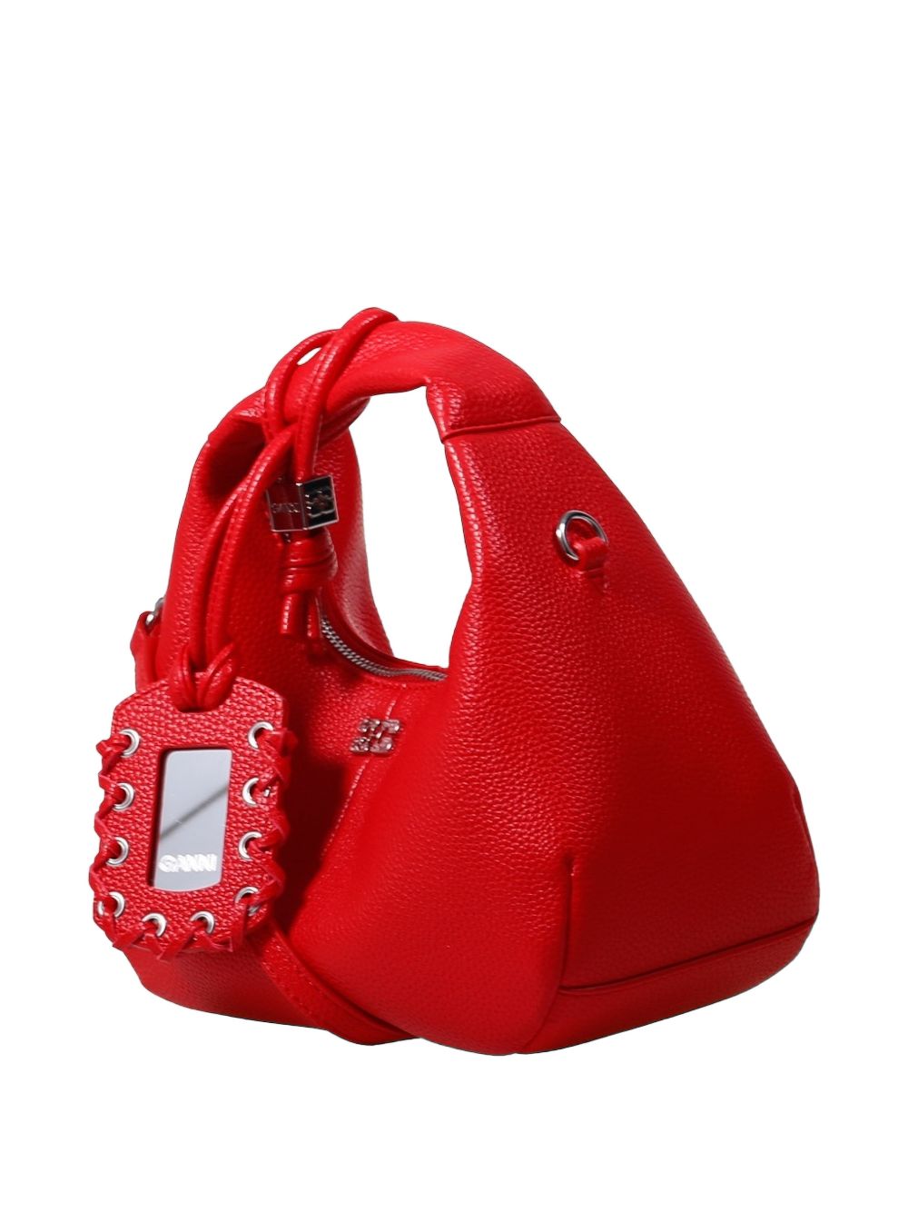 Borsa Mini Hobo con lacci in rosso Ganni - donna 