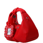 Borsa Mini Hobo con lacci in rosso Ganni - donna 