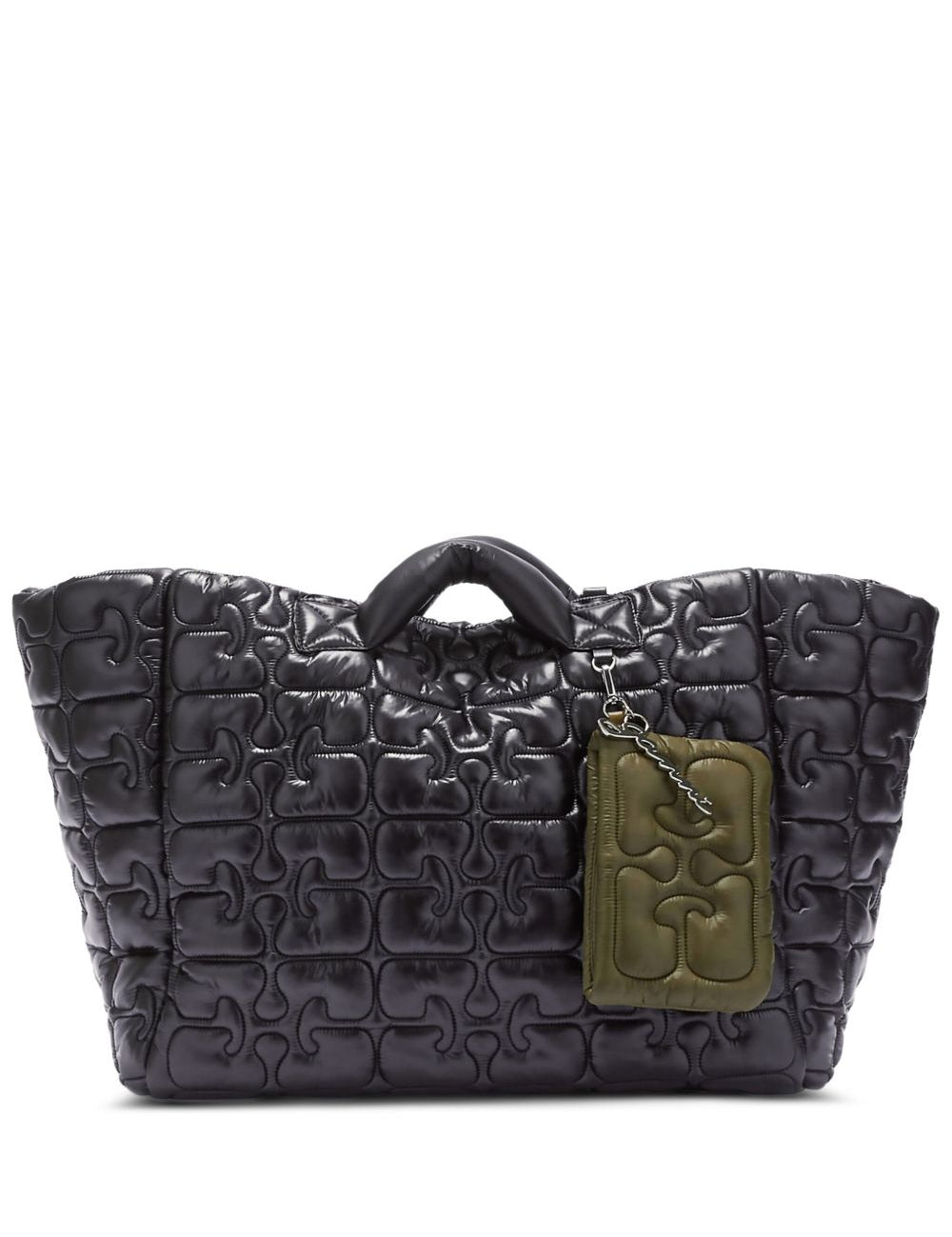 Borsa tote xxl trapuntata in nero Ganni - donna 