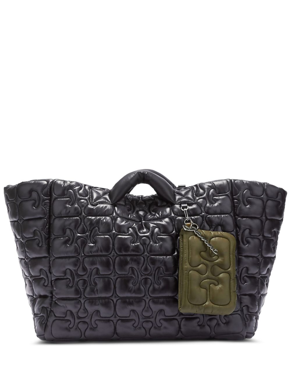 Borsa tote xxl trapuntata in nero Ganni - donna 