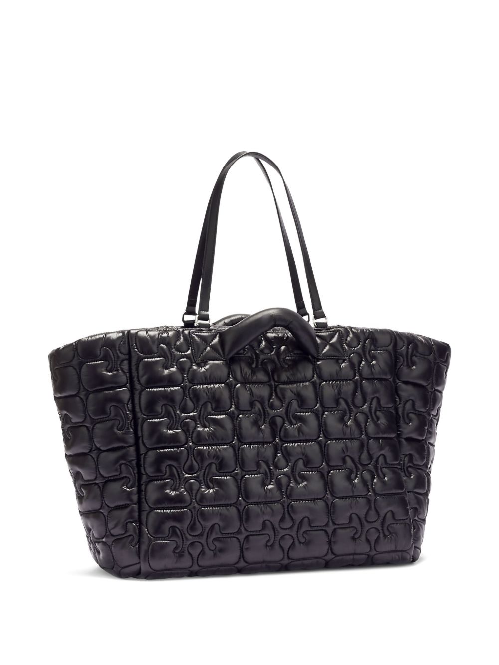 Borsa tote xxl trapuntata in nero Ganni - donna 