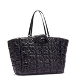 Borsa tote xxl trapuntata in nero Ganni - donna 