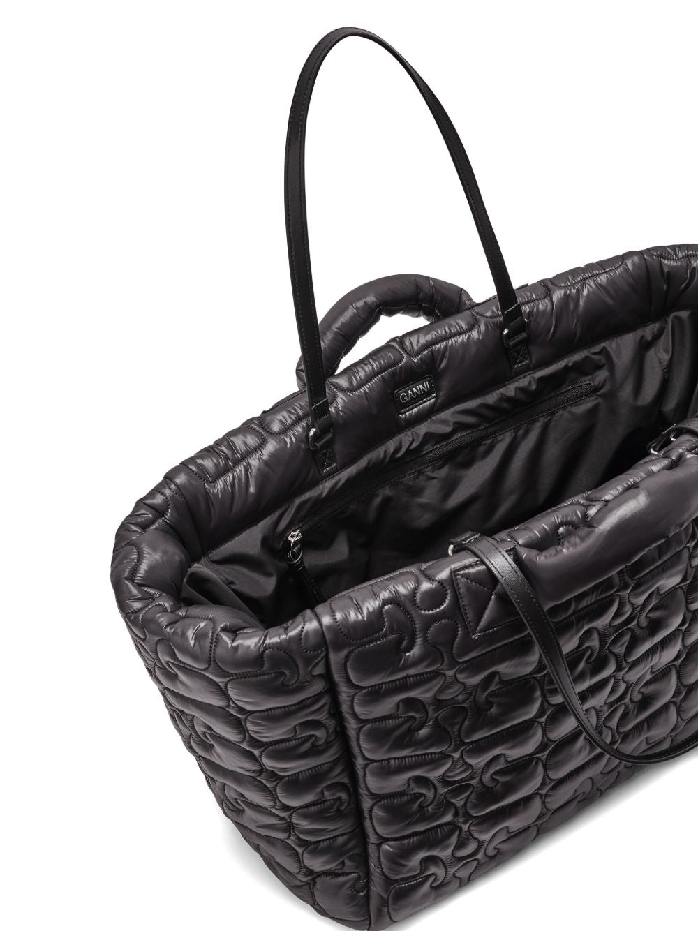 Borsa tote xxl trapuntata in nero Ganni - donna 