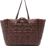 Borsa tote xxl trapuntata in marrone Ganni - donna 