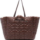 Borsa tote xxl trapuntata in marrone Ganni - donna 