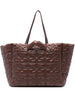 Women's Ganni quilted XXL tote bag in brown