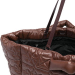 Borsa tote xxl trapuntata in marrone Ganni - donna 
