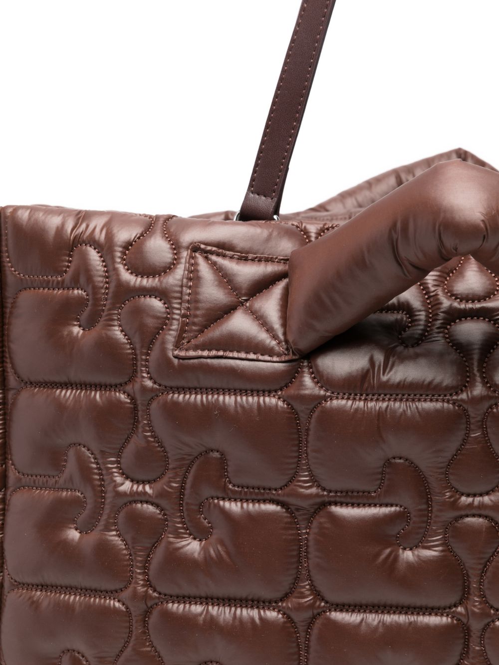 Borsa tote xxl trapuntata in marrone Ganni - donna 