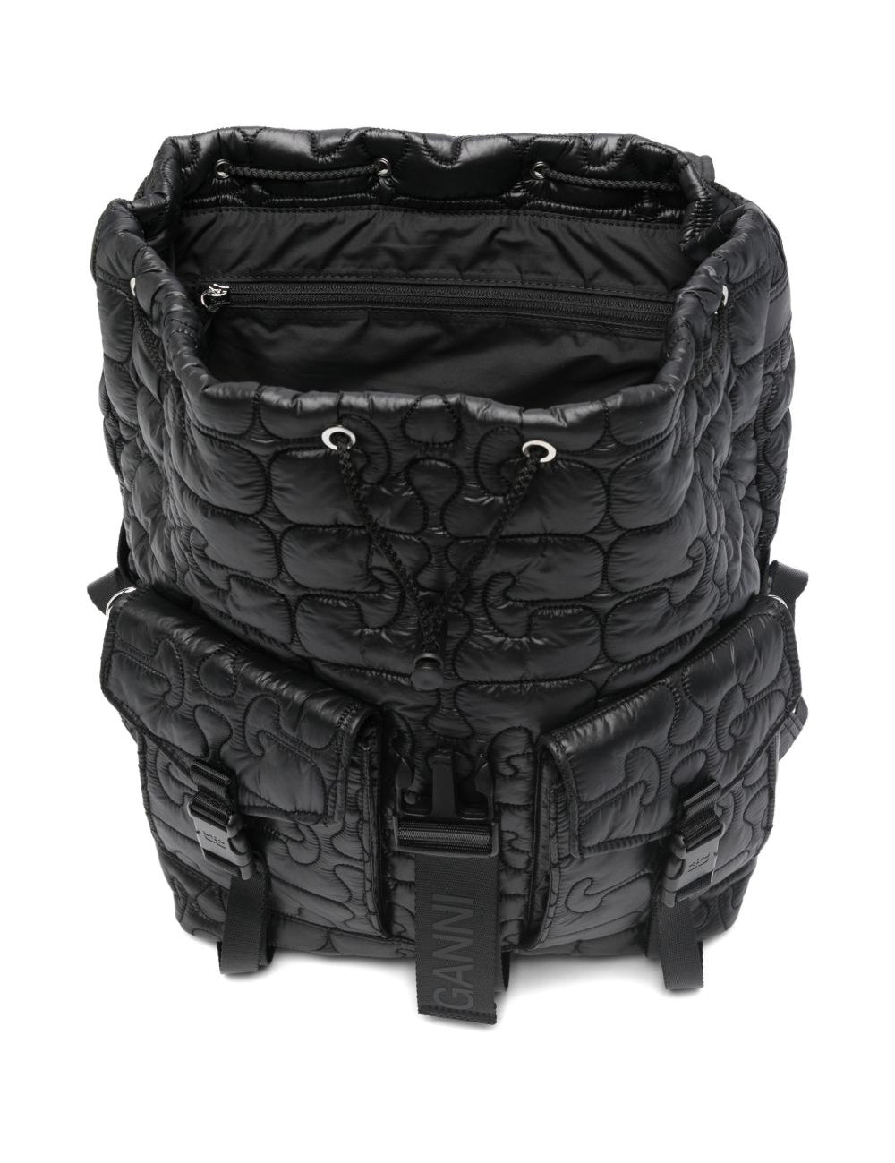 Zaino Trapuntato re-tech in nero Ganni - donna 