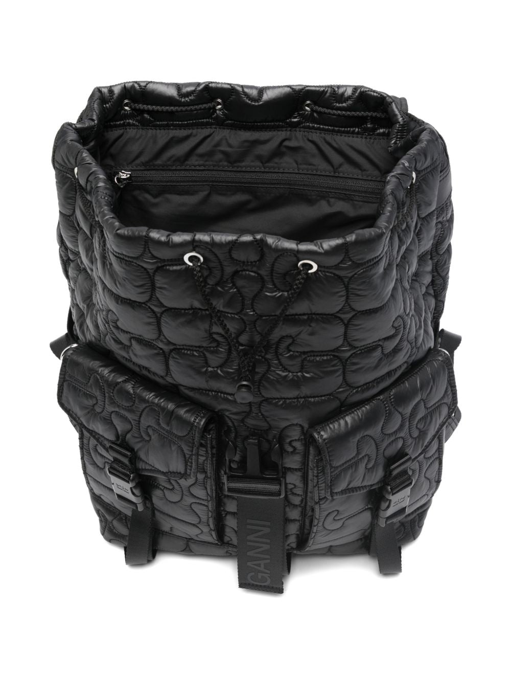 Zaino Trapuntato re-tech in nero Ganni - donna 
