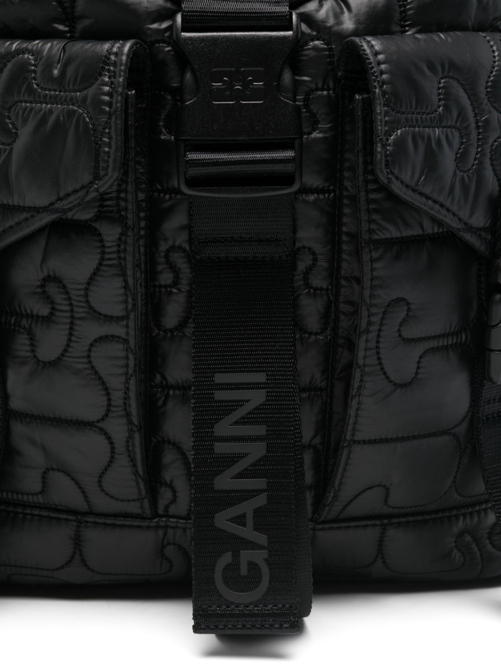 Zaino Trapuntato re-tech in nero Ganni - donna 