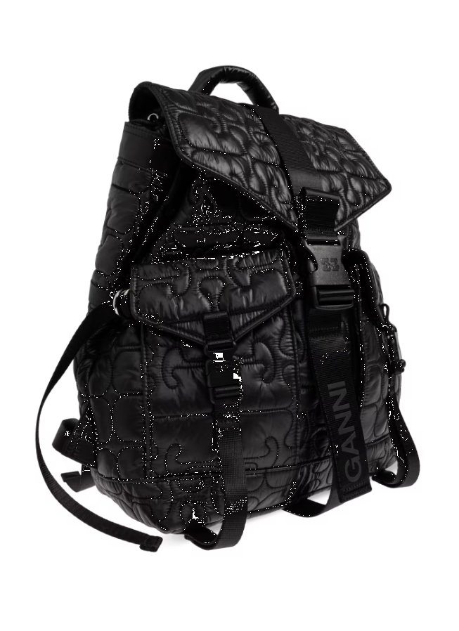 Zaino Trapuntato re-tech in nero Ganni - donna 