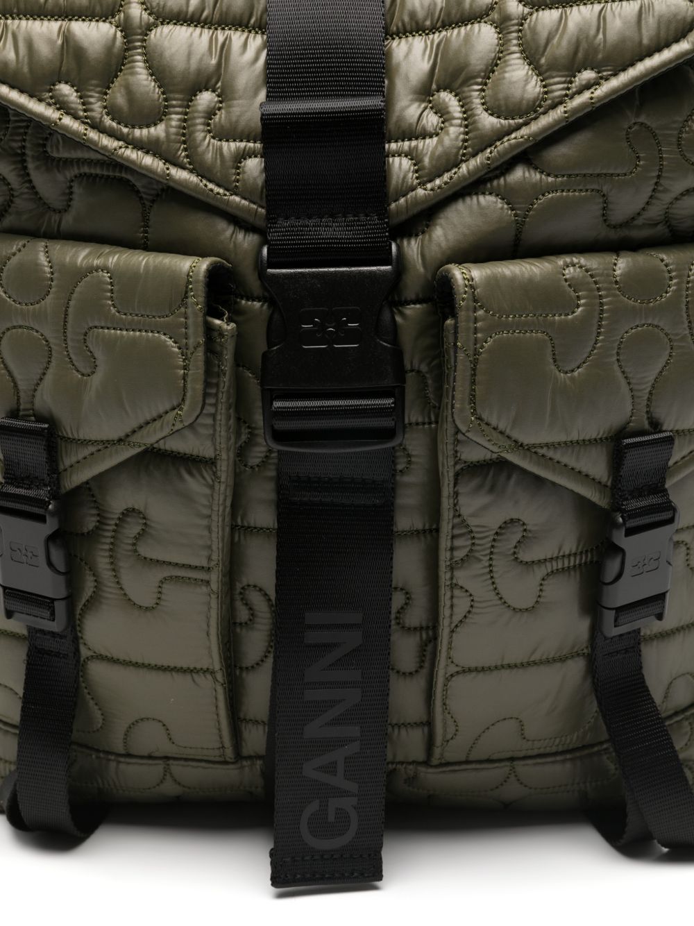 Zaino trapuntato in verde Ganni - donna 