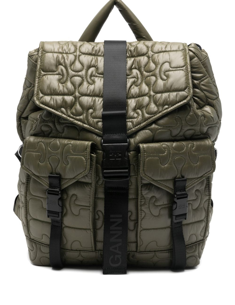 Zaino trapuntato in verde Ganni - donna 