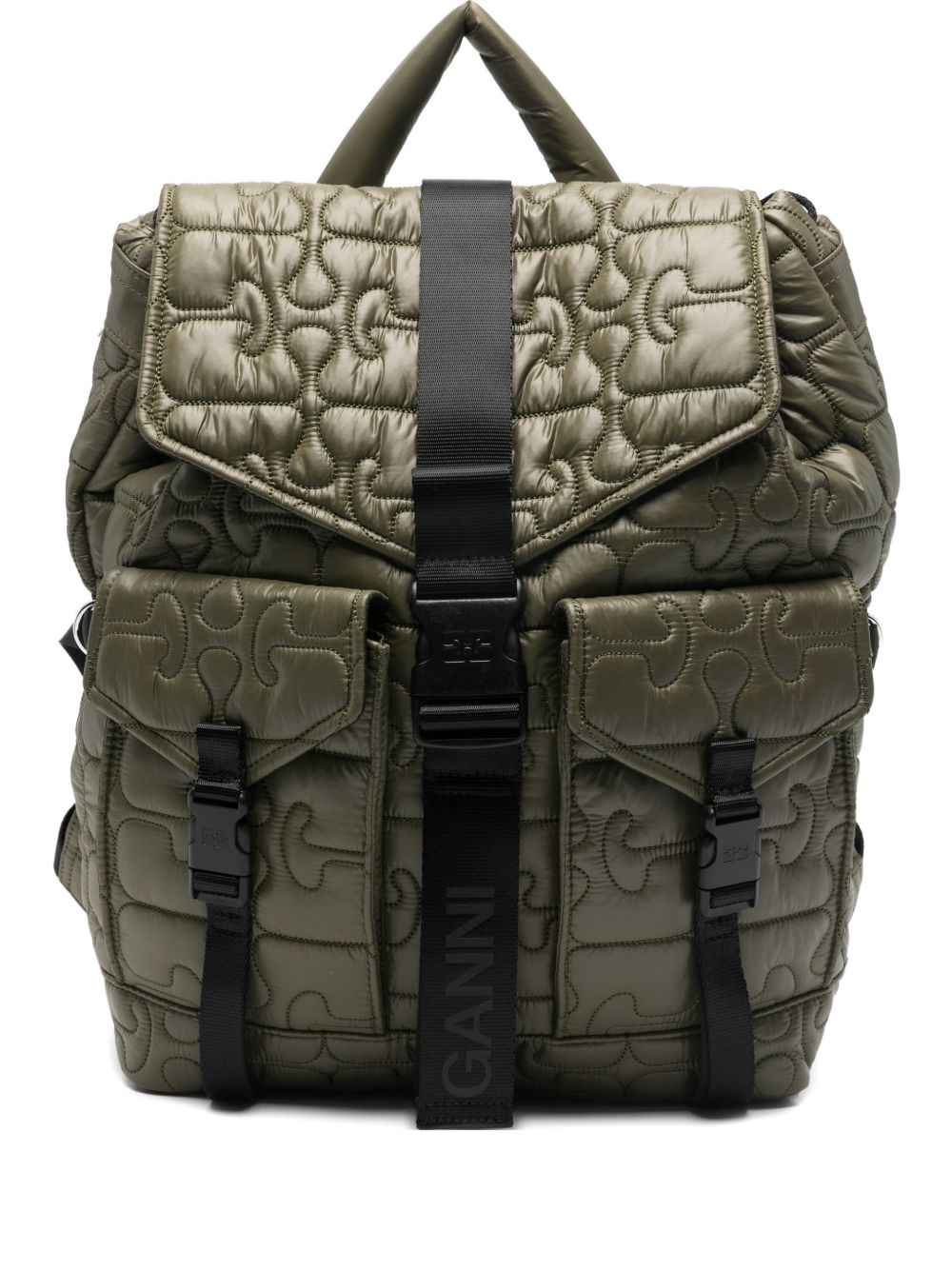 Zaino trapuntato in verde Ganni - donna 