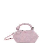 Borsa a mano bou small in denim rosa Ganni - donna 