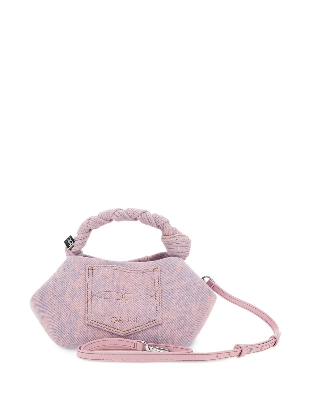 Borsa a mano bou small in denim rosa Ganni - donna 