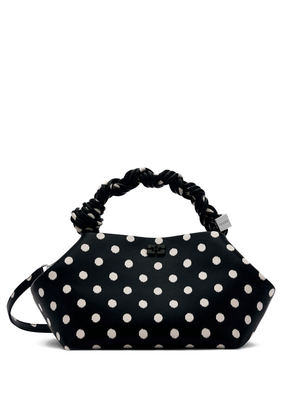 Borsa a mano bou small con pois nero Ganni - donna 