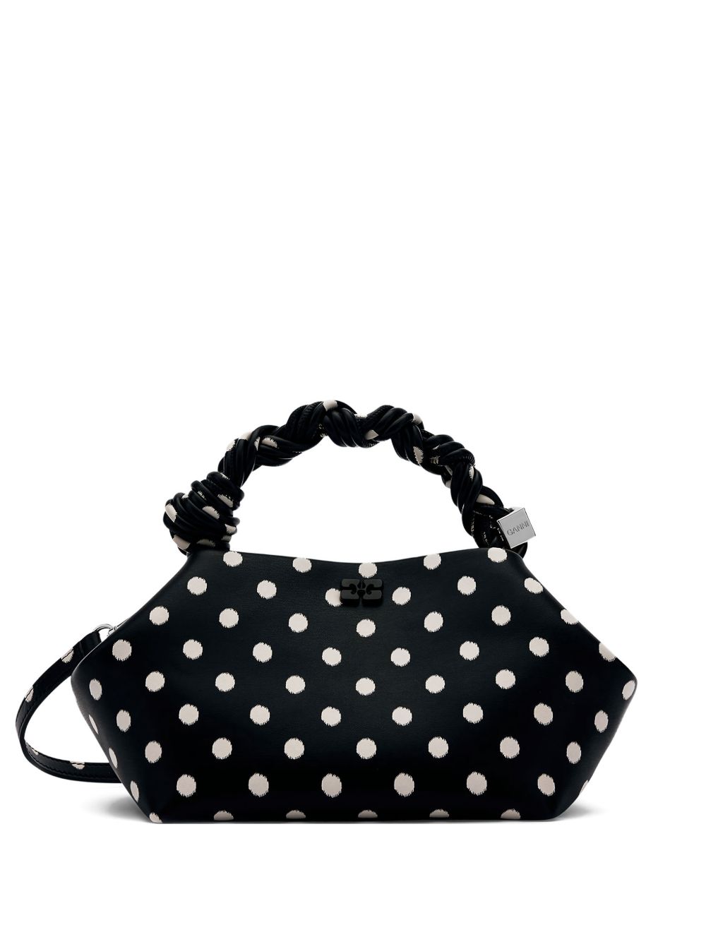 Borsa a mano bou small con pois nero Ganni - donna 