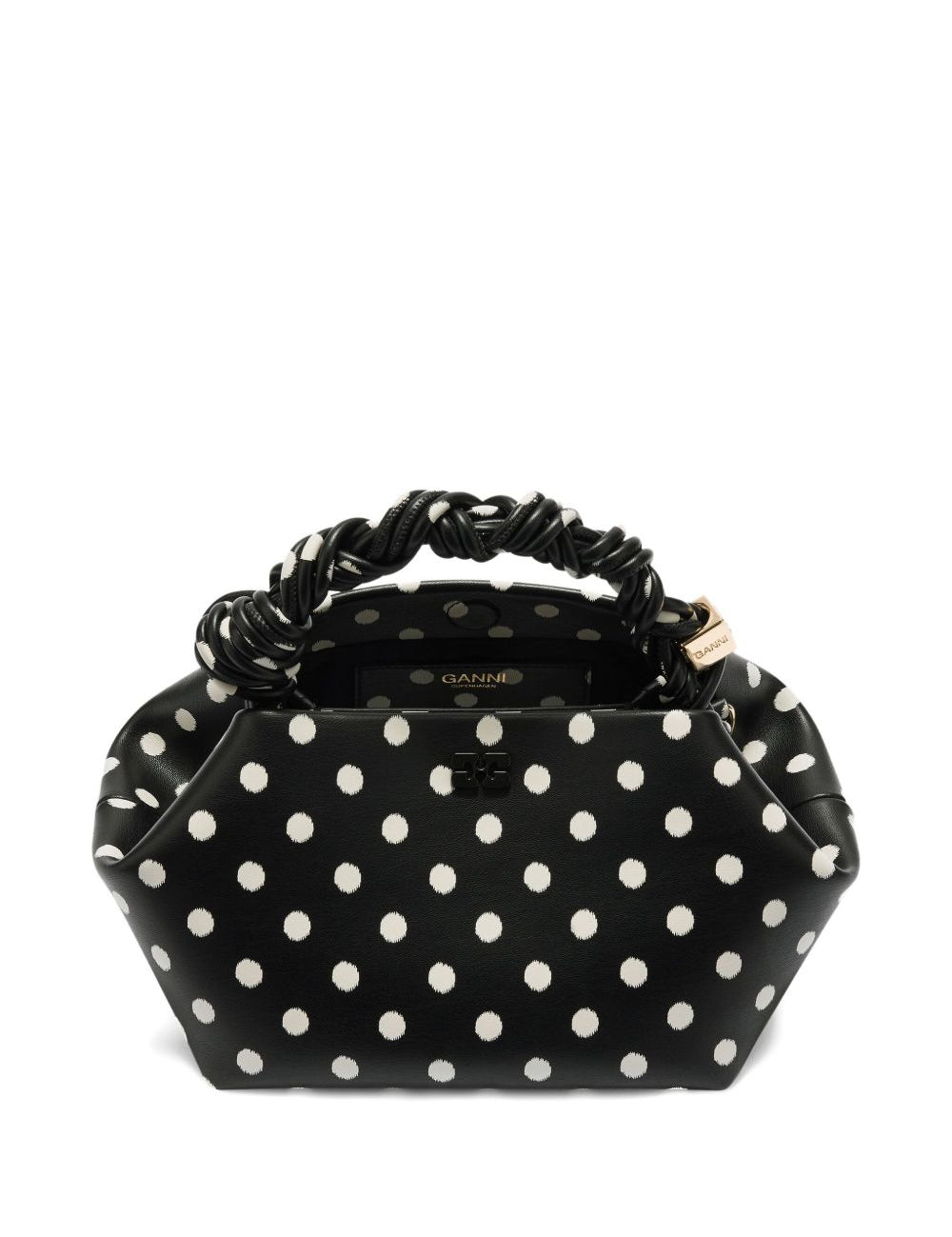 Borsa a mano bou small con pois nero Ganni - donna 