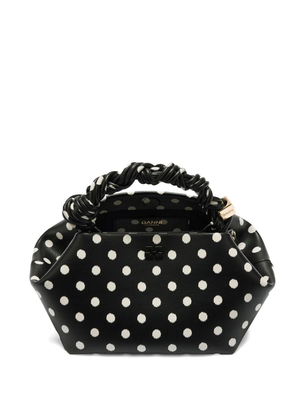 Borsa a mano bou small con pois nero Ganni - donna 